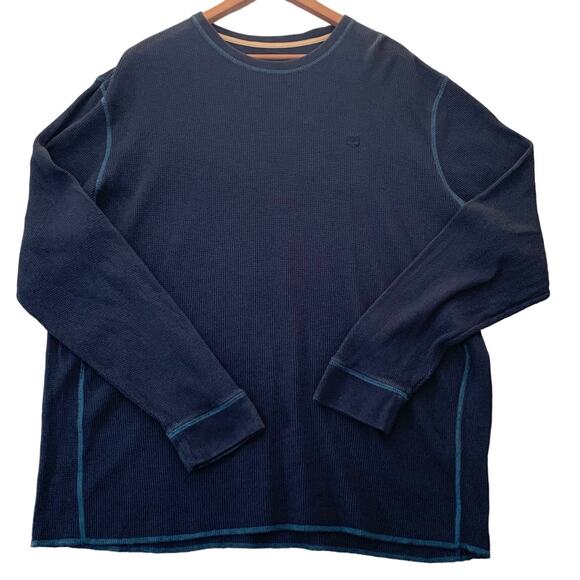 TIMBERLAND Mens Navy Blue Waffle Knit Thermal Shirt Gorpcore Work Shirt Size XXL - Picture 8 of 11